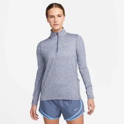 Nike | Women's Dri-FIT Element 1/2-Zip Running Top - Diffused Blue