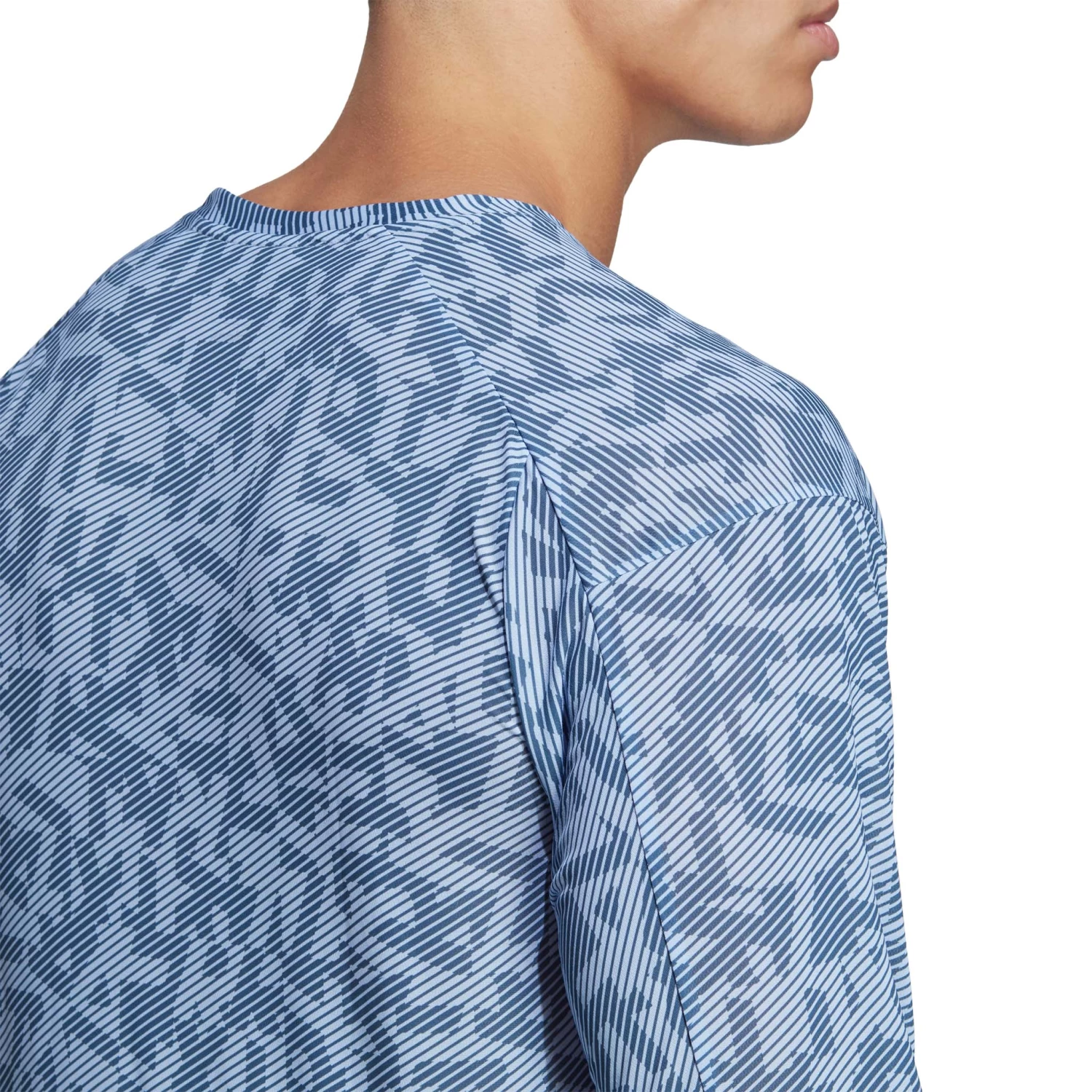 Adidas | Men's Terrex Primeblue Trail Graphic Longsleeve - Blue Dawn - Image 4