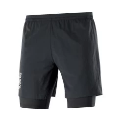 Salomon | Men's Cross Twinskin Shorts - Deep Black