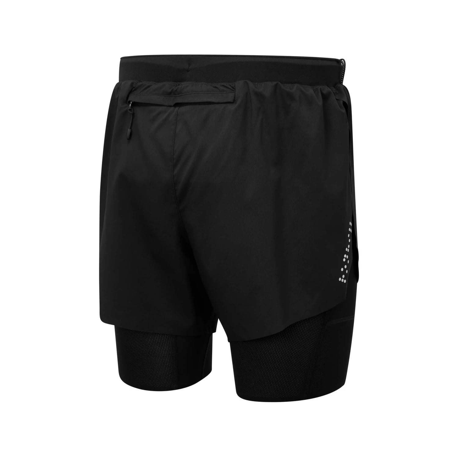 Ronhill | Men's Tech Distance Twin Short - All Black - Image 2